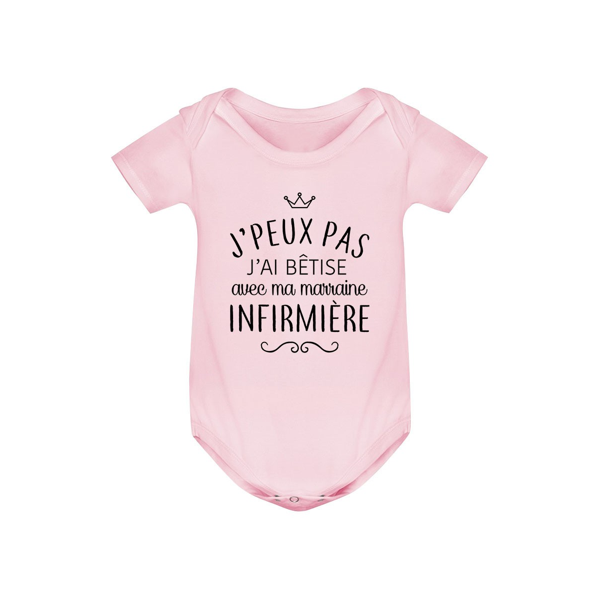 Body bébé personnalisé J'peux pas j'ai bêtise avec ma marraine " métier "