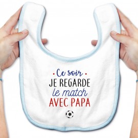 Bavoir bébé Je regarde le foot avec papa