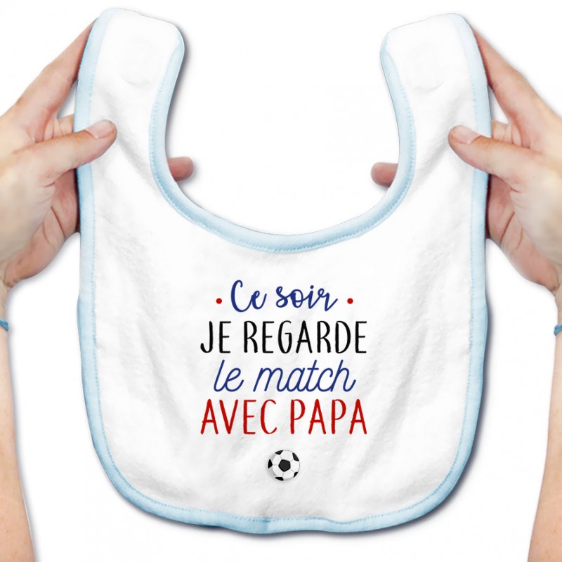 Bavoir bébé Je regarde le foot avec papa