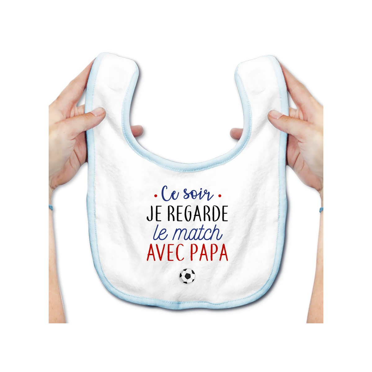 Bavoir bébé Je regarde le foot avec papa