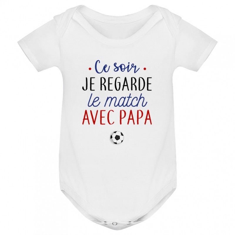 Body bébé Je regarde le foot avec papa Body bébé Je regarde le foot avec papa