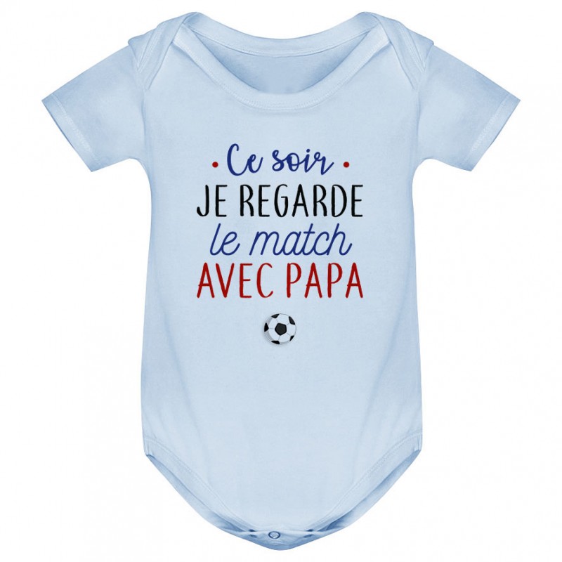 Body bébé Je regarde le foot avec papa Body bébé Je regarde le foot avec papa