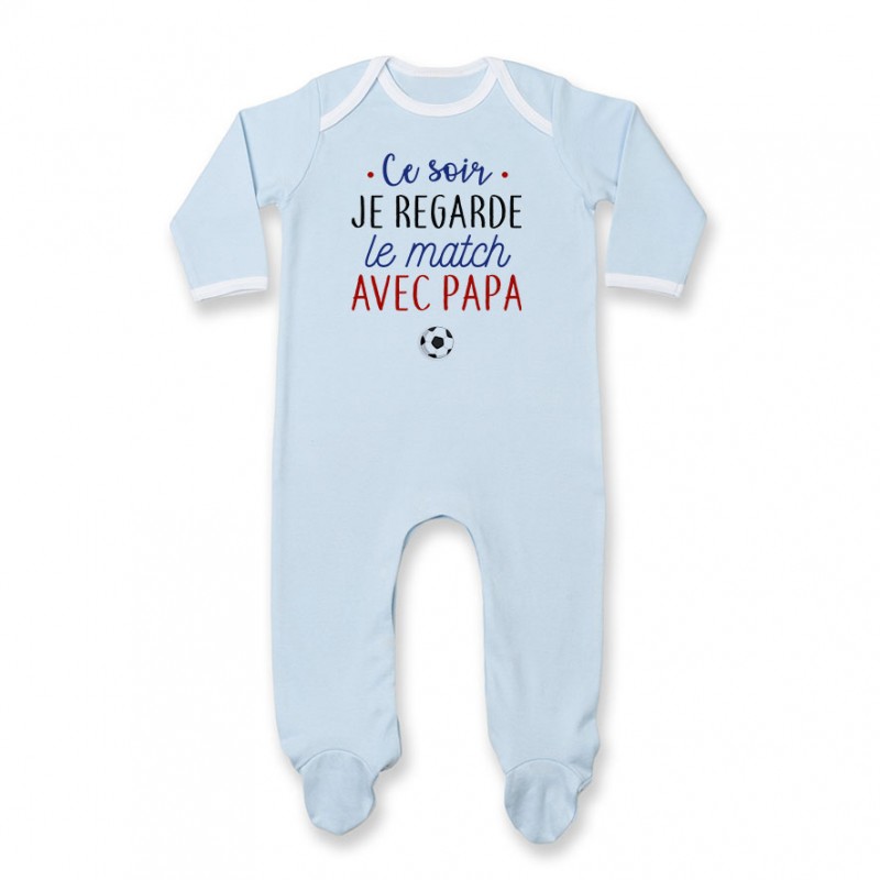 Pyjama bébé Je regarde le foot avec papa Pyjama bébé Je regarde le foot avec papa