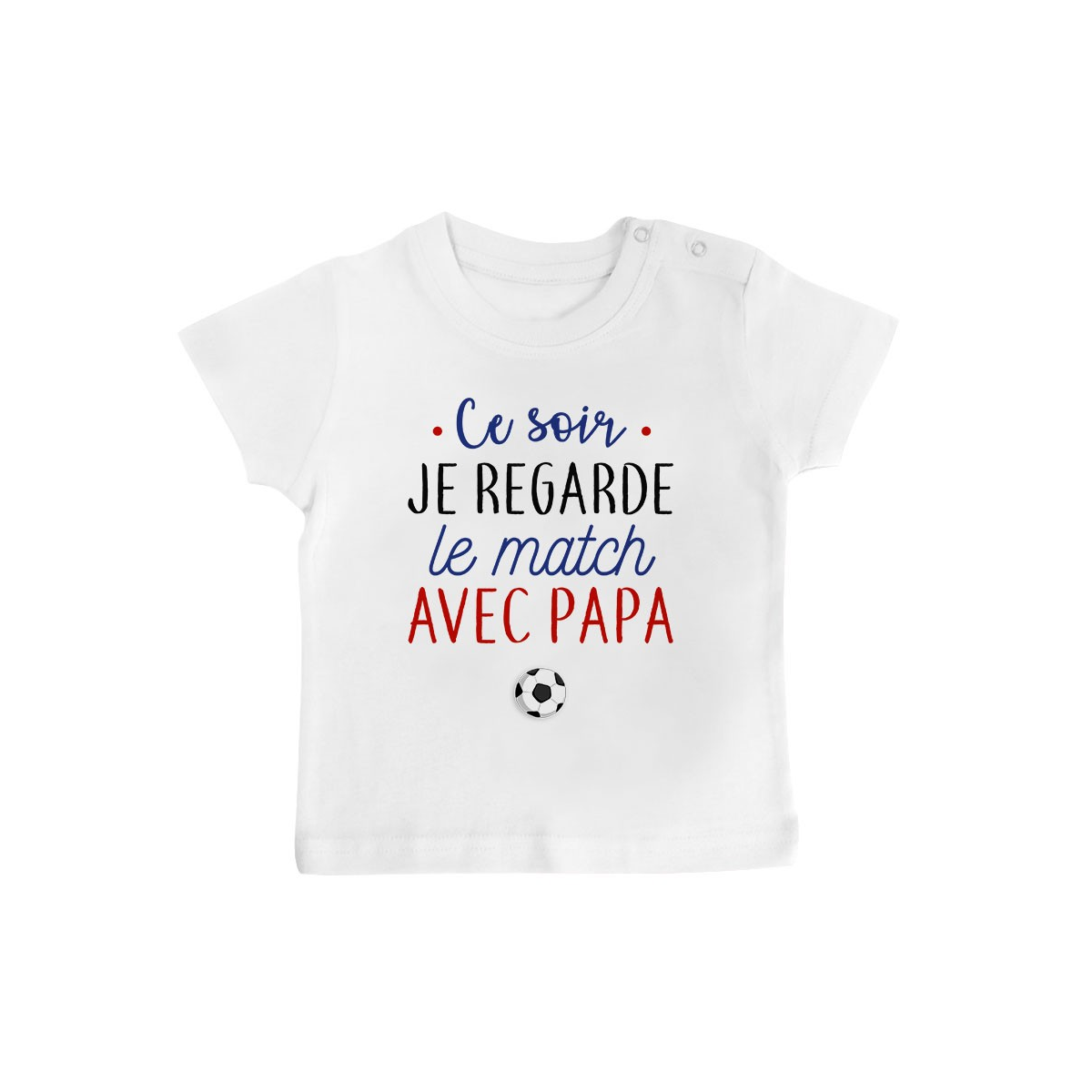 T-Shirt bébé Je regarde le foot avec papa