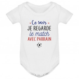 Body bébé Je regarde le foot avec parrain