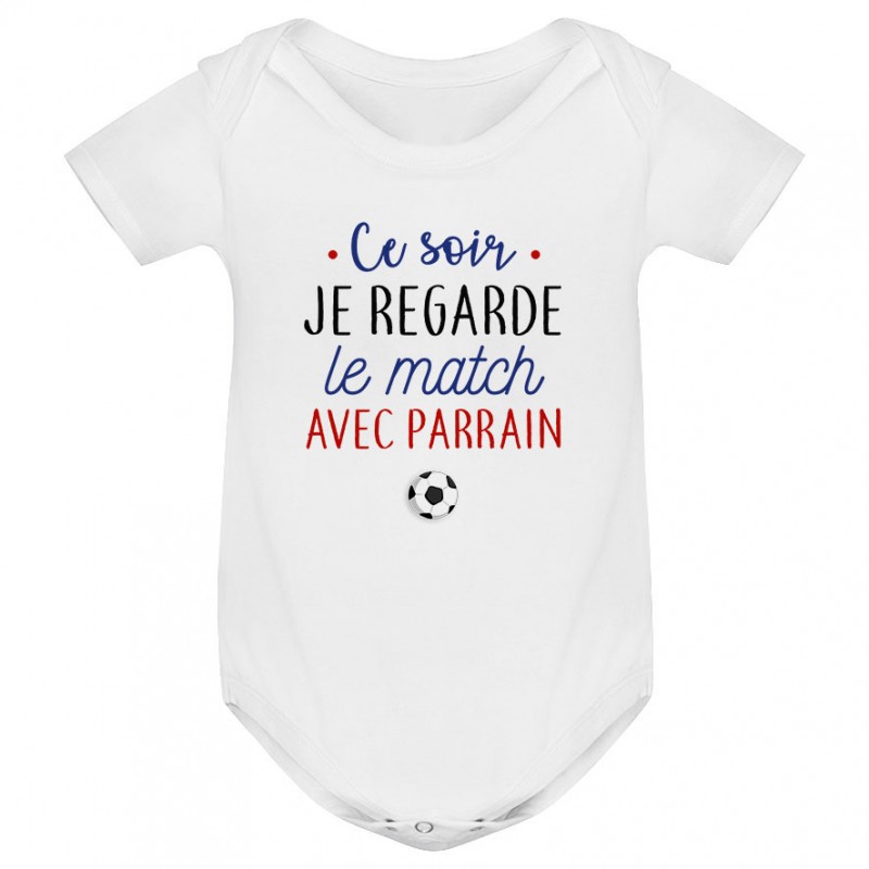 Body bébé Je regarde le foot avec parrain