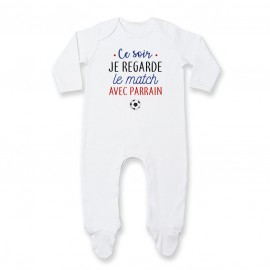 Pyjama bébé Je regarde le foot avec parrain