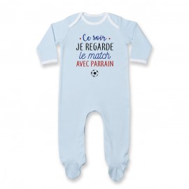 Pyjama bébé Je regarde le foot avec parrain