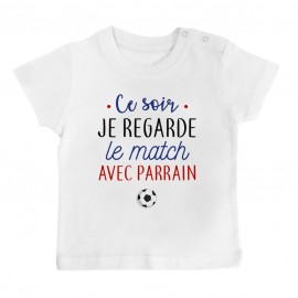 T-Shirt bébé Je regarde le foot avec parrain