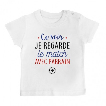 T-Shirt bébé Je regarde le foot avec parrain