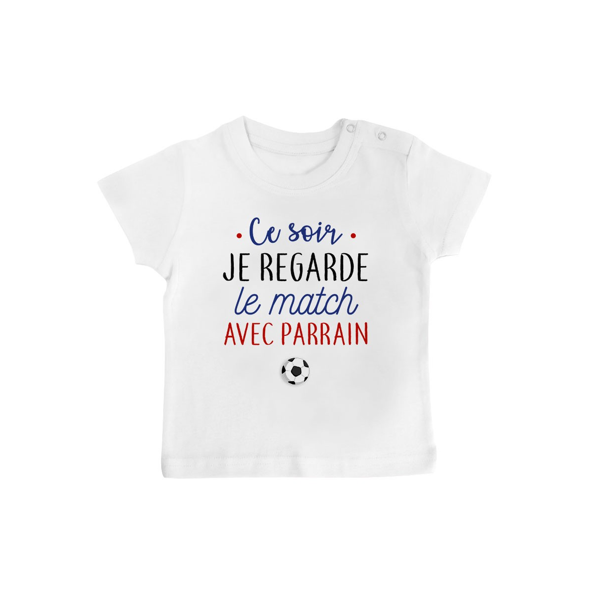 T-Shirt bébé Je regarde le foot avec parrain