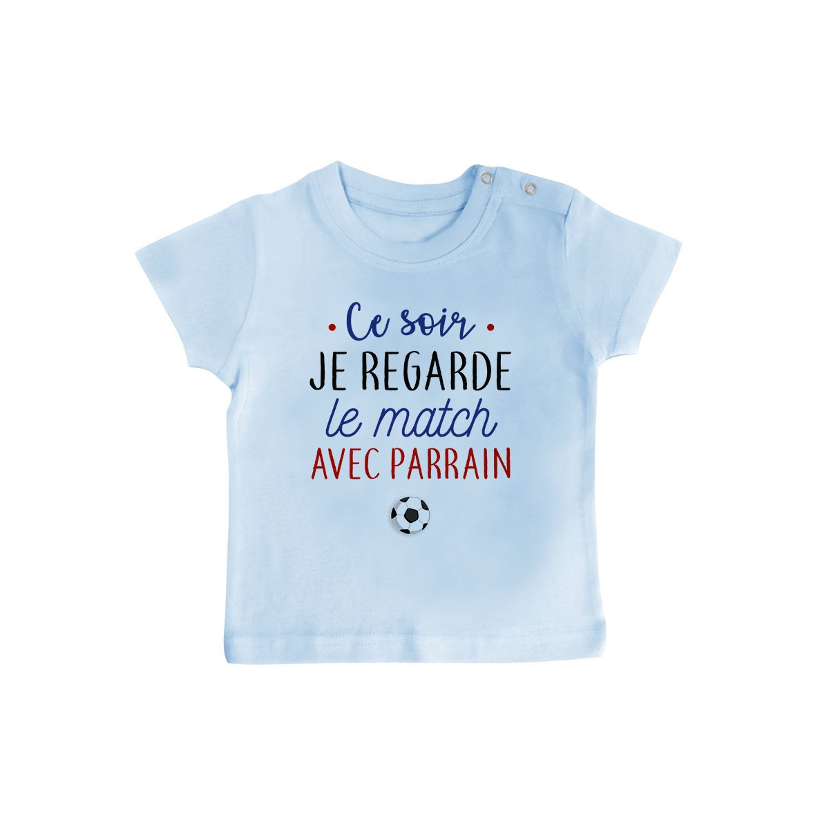 T-Shirt bébé Je regarde le foot avec parrain