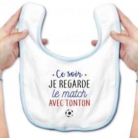 Bavoir bébé Je regarde le foot avec tonton