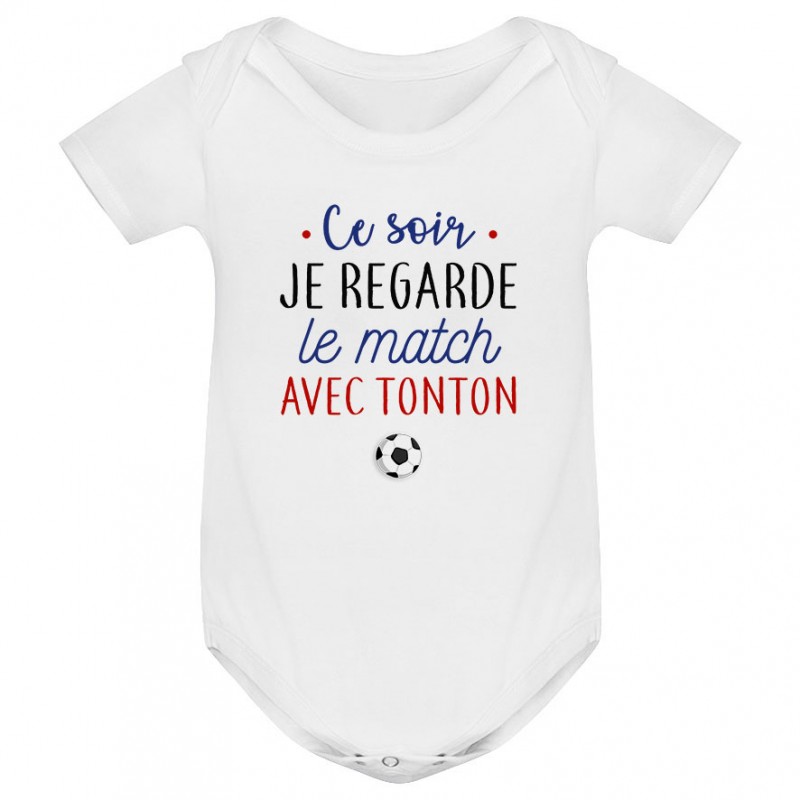 Body bébé Je regarde le foot avec tonton Body bébé Je regarde le foot avec tonton
