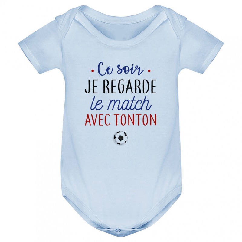 Body bébé Je regarde le foot avec tonton Body bébé Je regarde le foot avec tonton