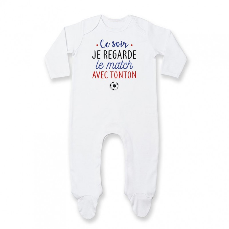 Pyjama bébé Je regarde le foot avec tonton Pyjama bébé Je regarde le foot avec tonton
