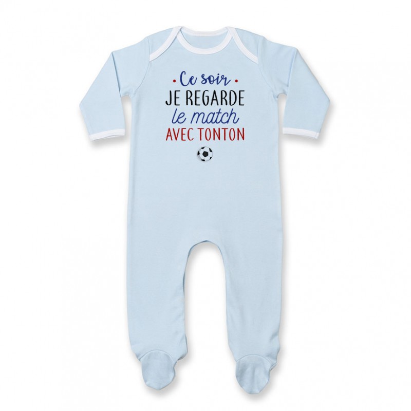 Pyjama bébé Je regarde le foot avec tonton Pyjama bébé Je regarde le foot avec tonton