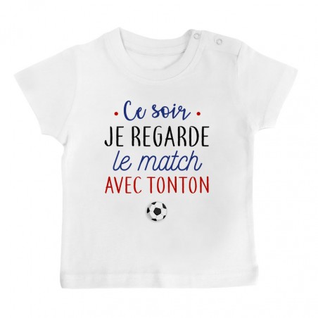 T-Shirt bébé Je regarde le foot avec tonton