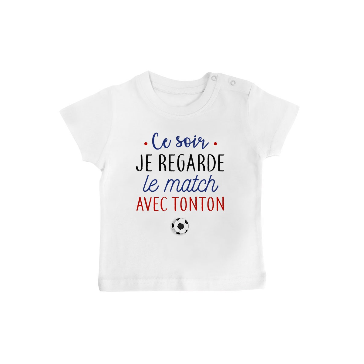 T-Shirt bébé Je regarde le foot avec tonton