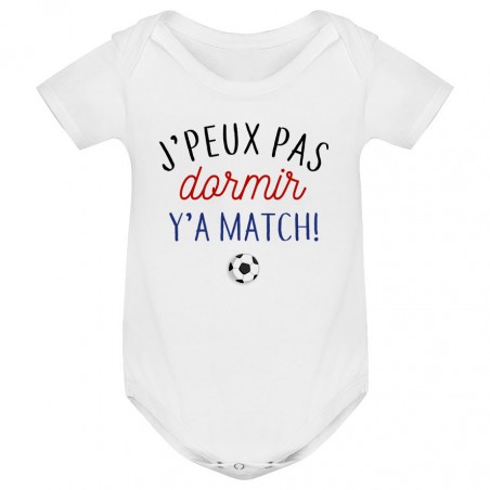 Body bébé J'peux pas dormir y'a match