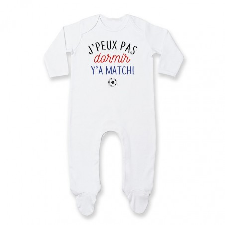 Pyjama bébé J'peux pas dormir y'a match