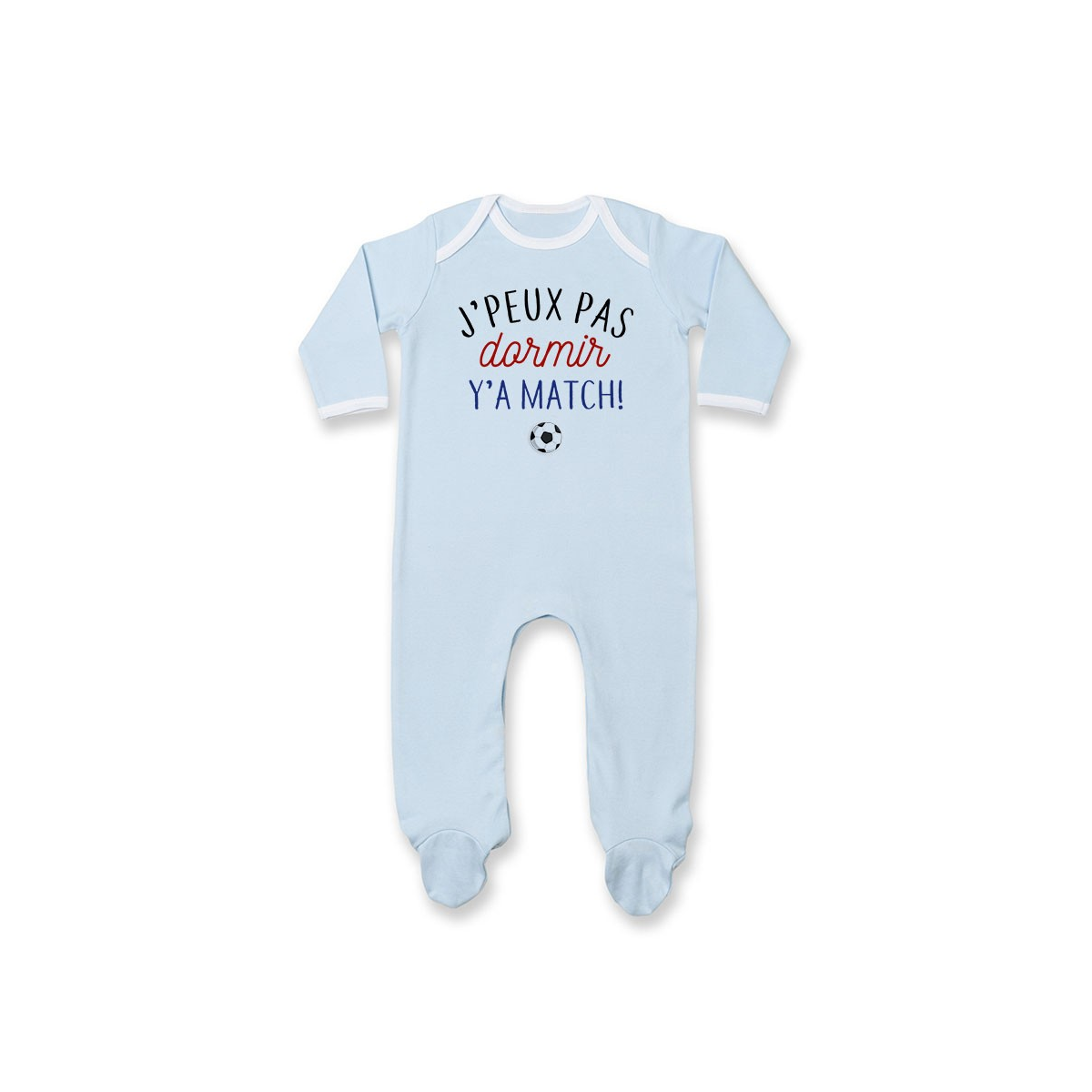 Pyjama bébé J'peux pas dormir y'a match