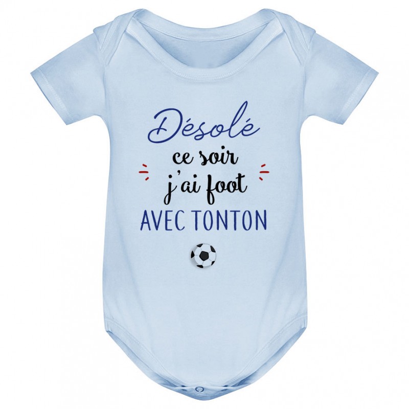 Body bébé Désolé ce soir j'ai foot avec tonton Body bébé Désolé ce soir j'ai foot avec tonton