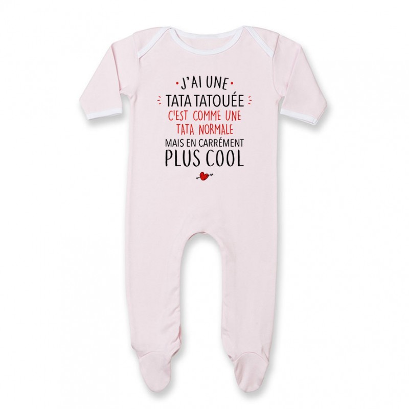 Pyjama bébé J'ai une tata tatouée Pyjama bébé J'ai une tata tatouée