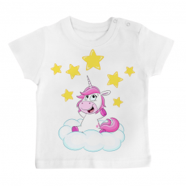 T-shirt bébé Licorne étoiles