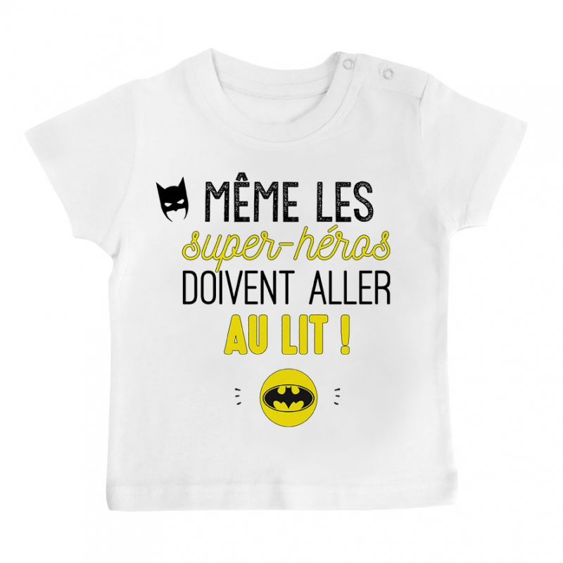 T-shirt bébé Au lit! Batman