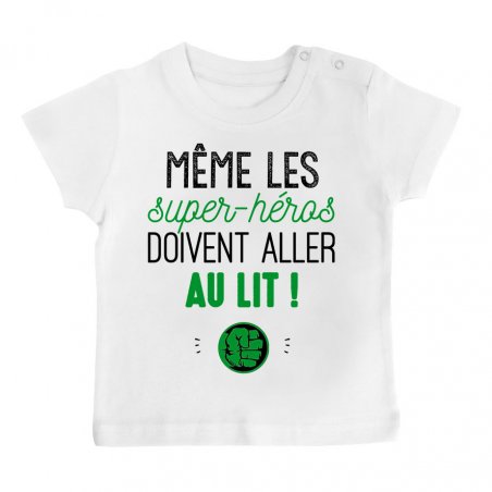 T-shirt bébé Au lit! Hulk