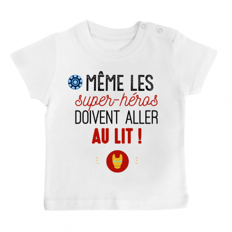 T-shirt bébé Au lit! Iron Man