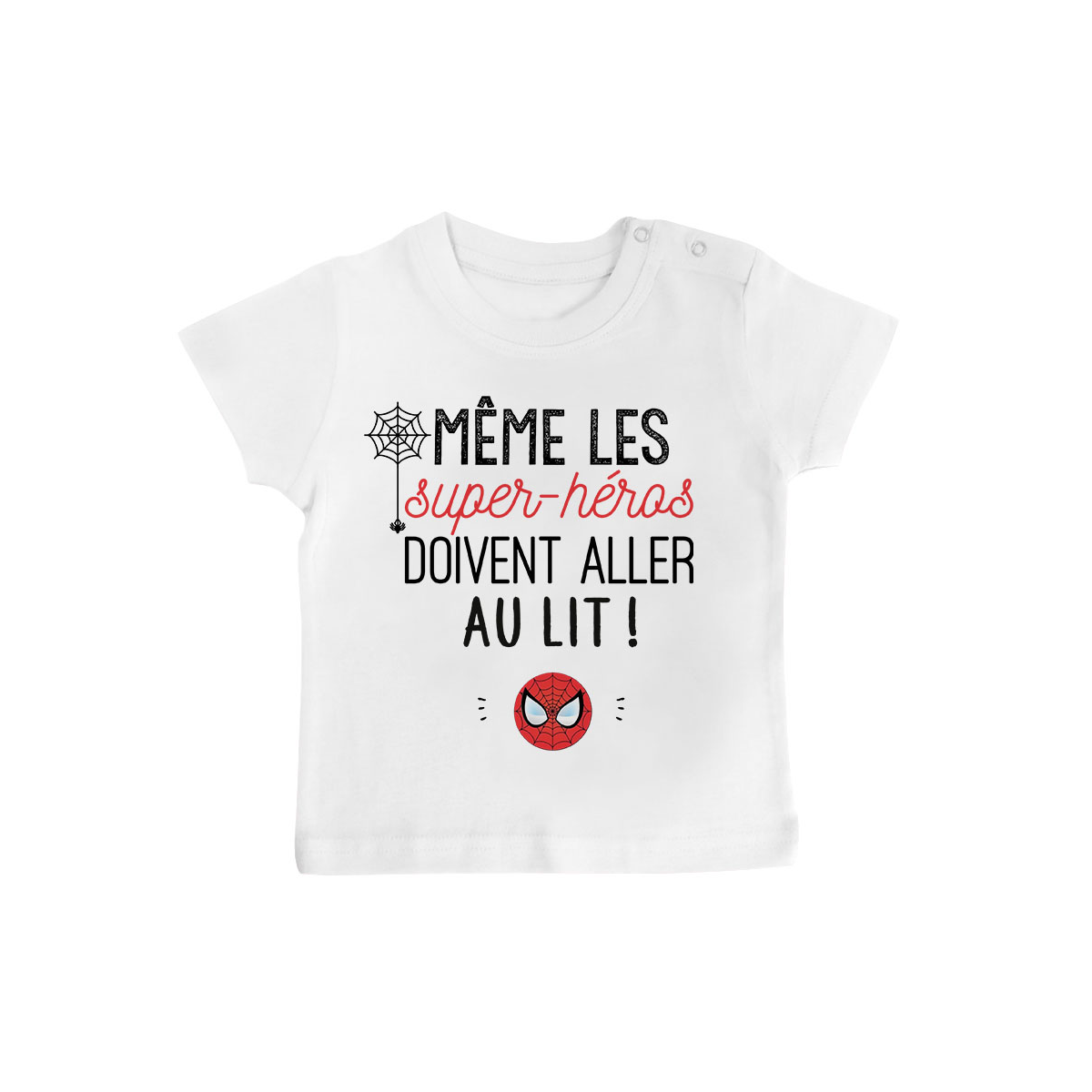 T-shirt bébé Au lit! Spiderman