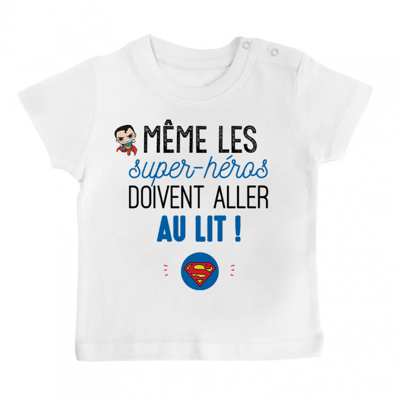 T-shirt bébé Au lit! Superman