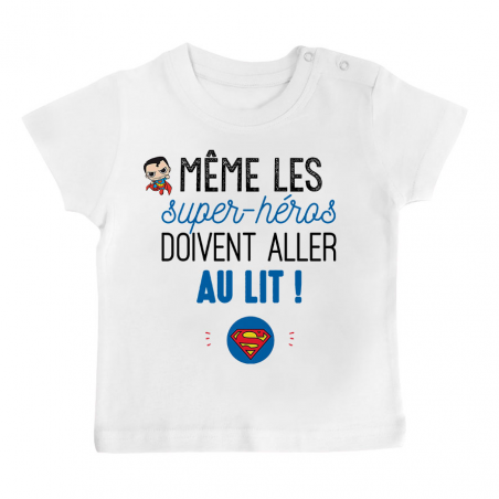 T-shirt bébé Au lit! Superman