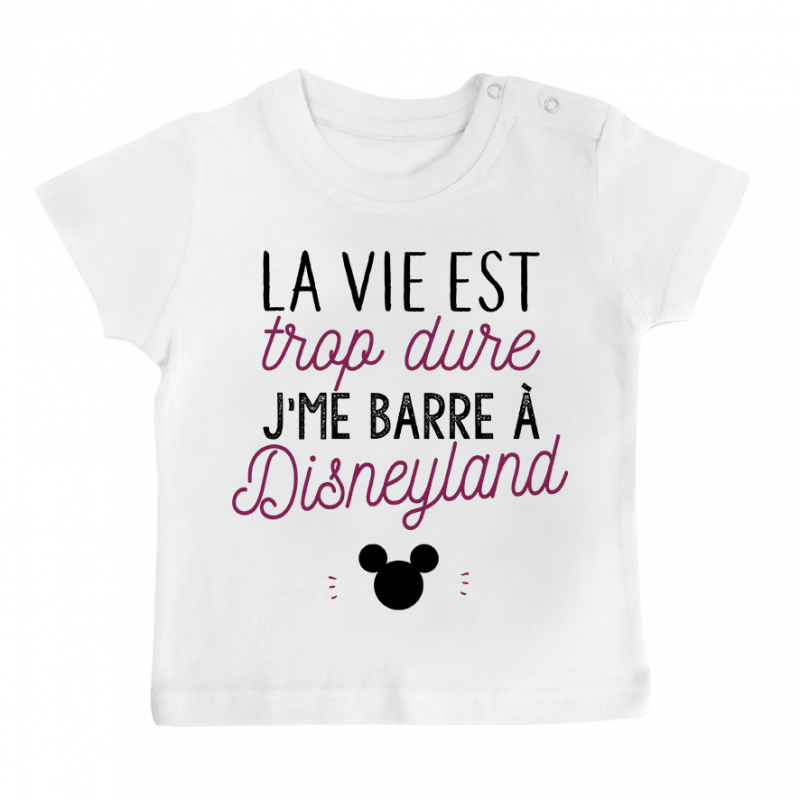 T-shirt bébé J'me barre à Disneyland