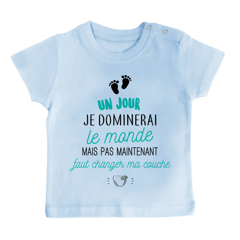 T-shirt bébé Faut changer ma couche