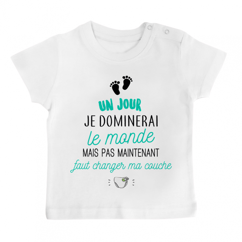 T-shirt bébé Faut changer ma couche