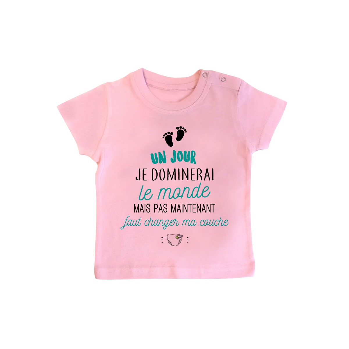 T-shirt bébé Faut changer ma couche