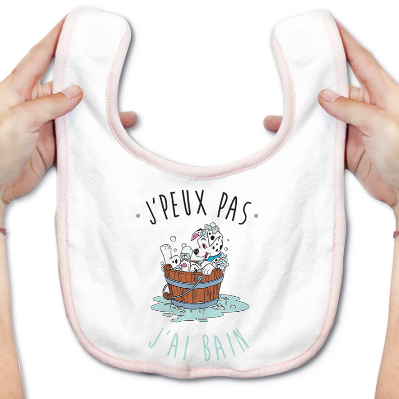 Bavoir bébé J'peux pas j'ai bain Bavoir bébé J'peux pas j'ai bain