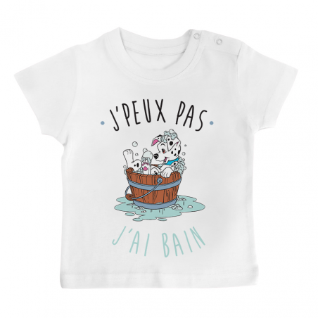 T-shirt bébé J'peux pas j'ai bain