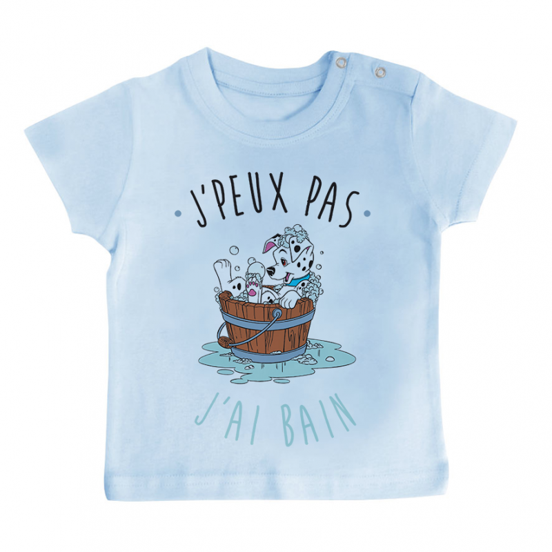 T-shirt bébé J'peux pas j'ai bain