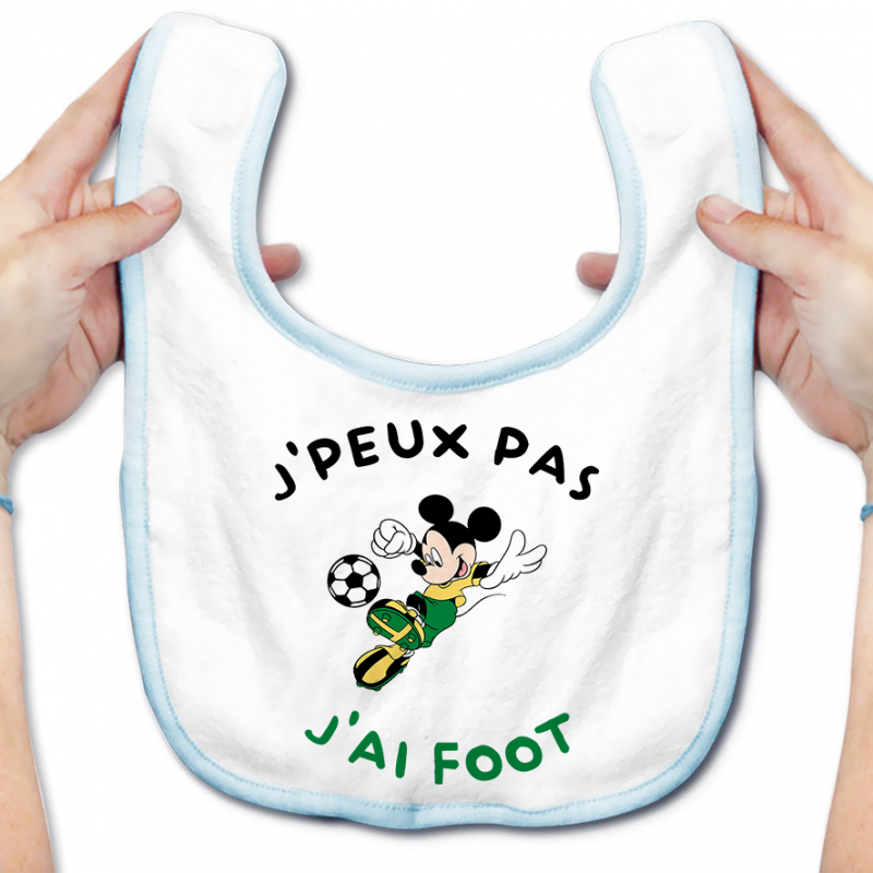 Bavoir bébé J'peux pas j'ai foot Bavoir bébé J'peux pas j'ai foot
