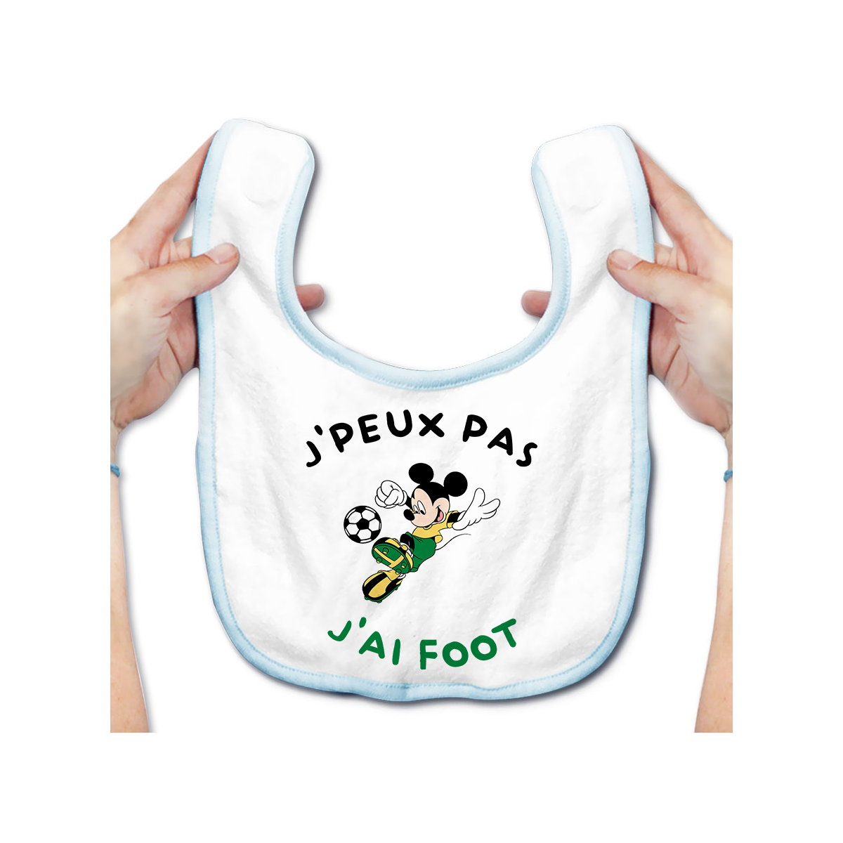 Bavoir bébé J'peux pas j'ai foot