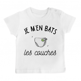 T-shirt bébé J'men bats les couches