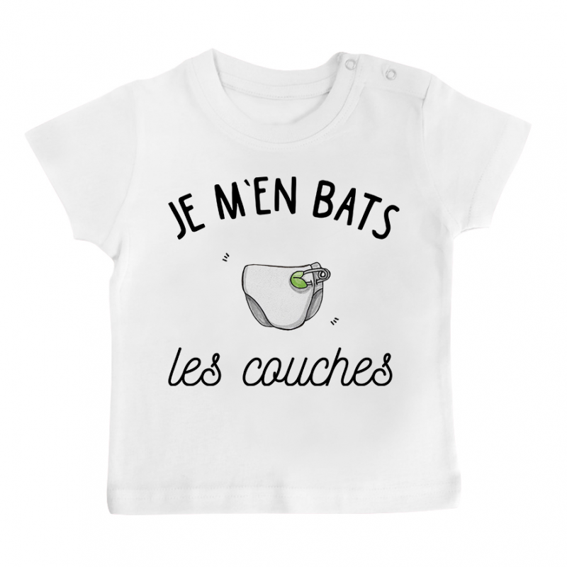 T-shirt bébé J'men bats les couches