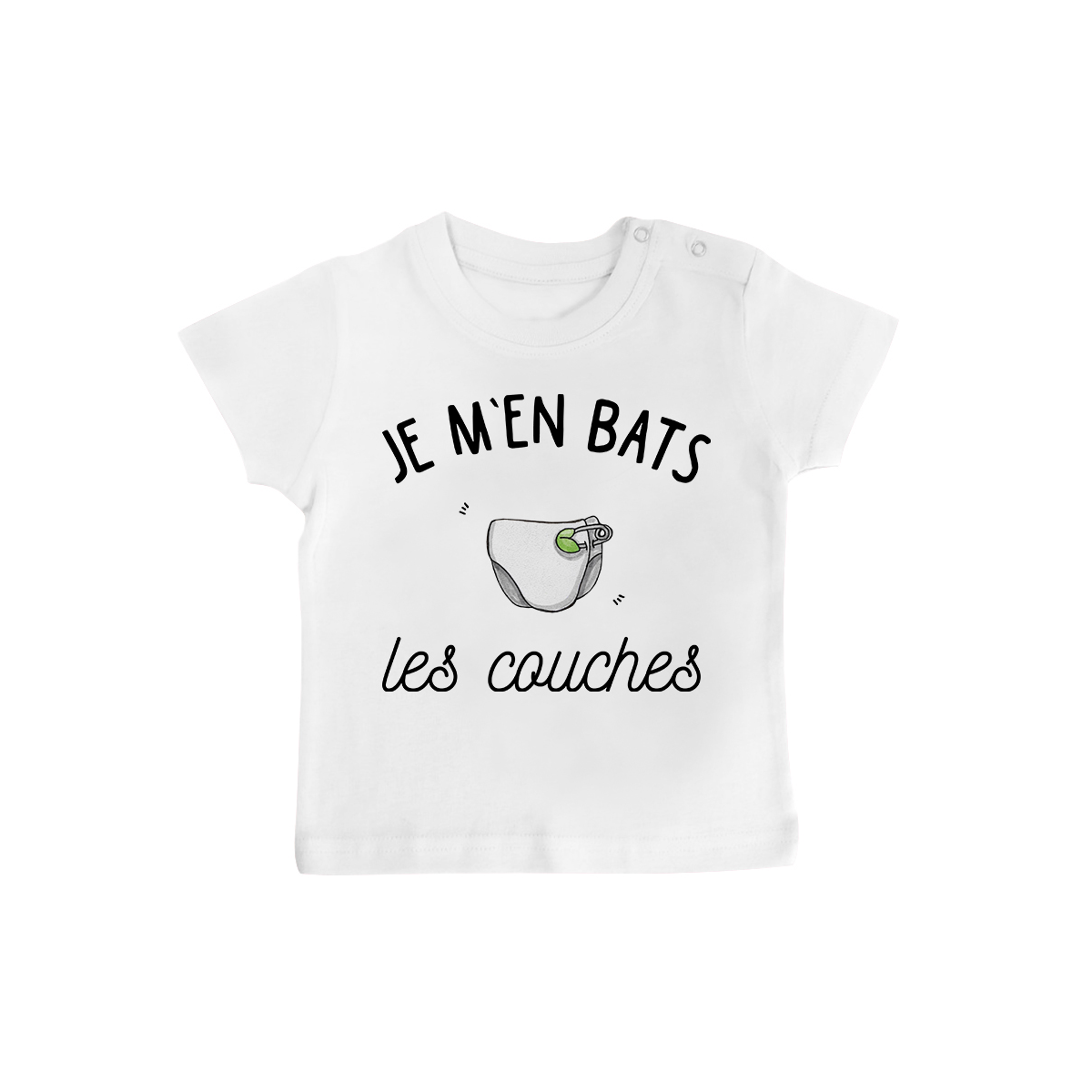 T-shirt bébé J'men bats les couches