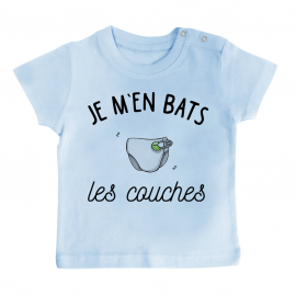 T-shirt bébé J'men bats les couches