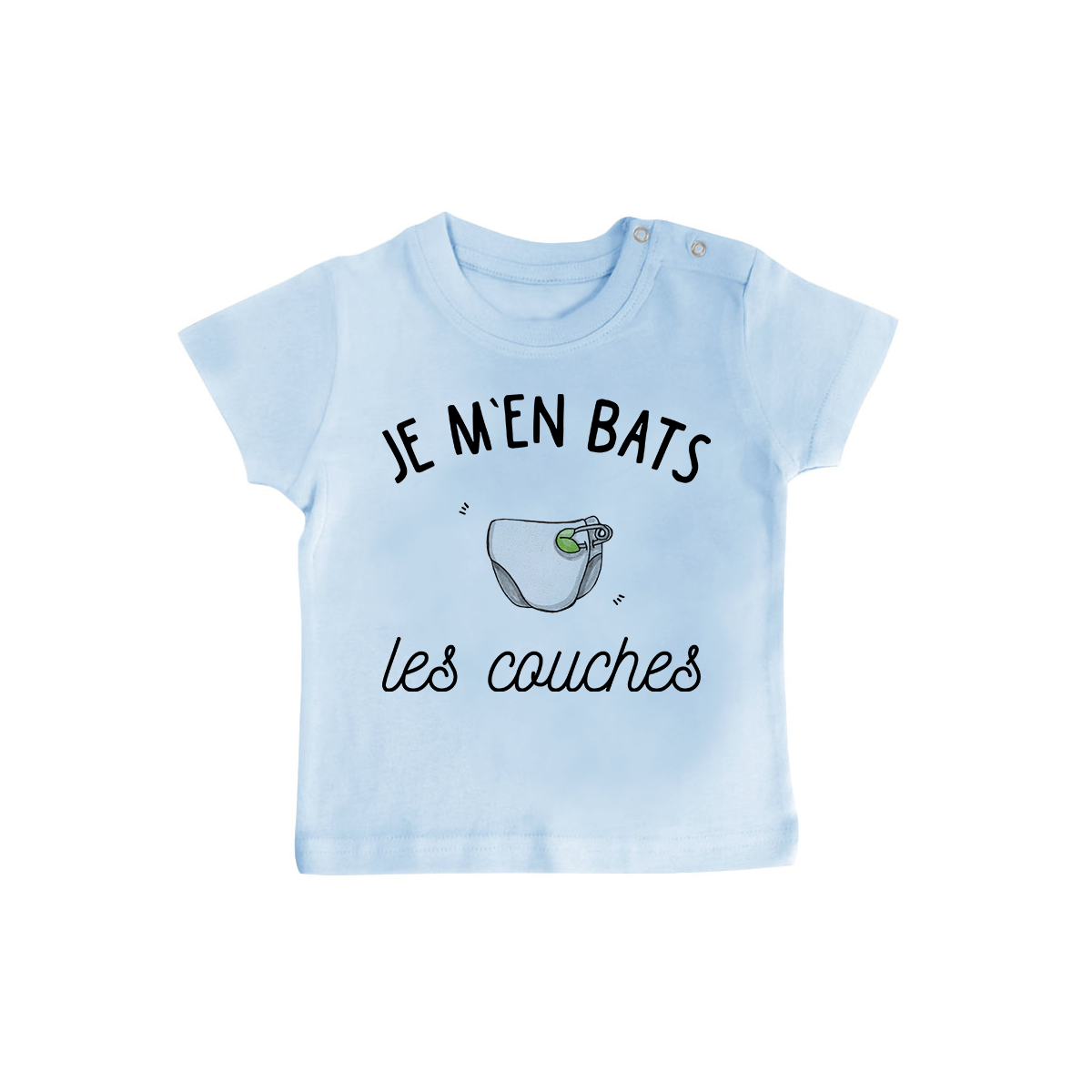 T-shirt bébé J'men bats les couches