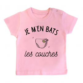 T-shirt bébé J'men bats les couches